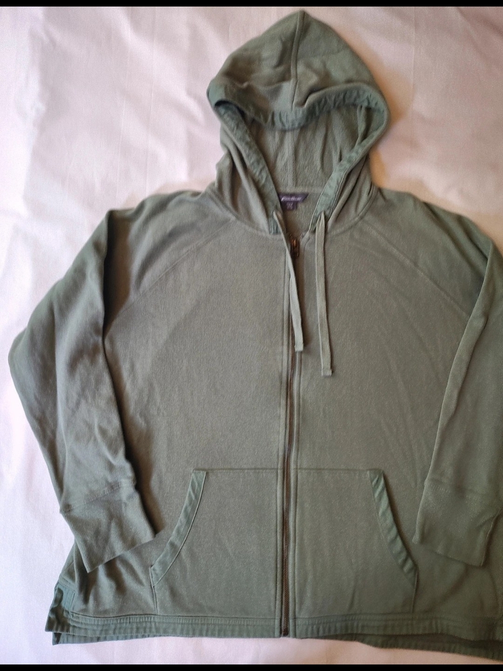 Eddie Bauer Light Sage Green Color XL Full Zip Sweatshirt EUC